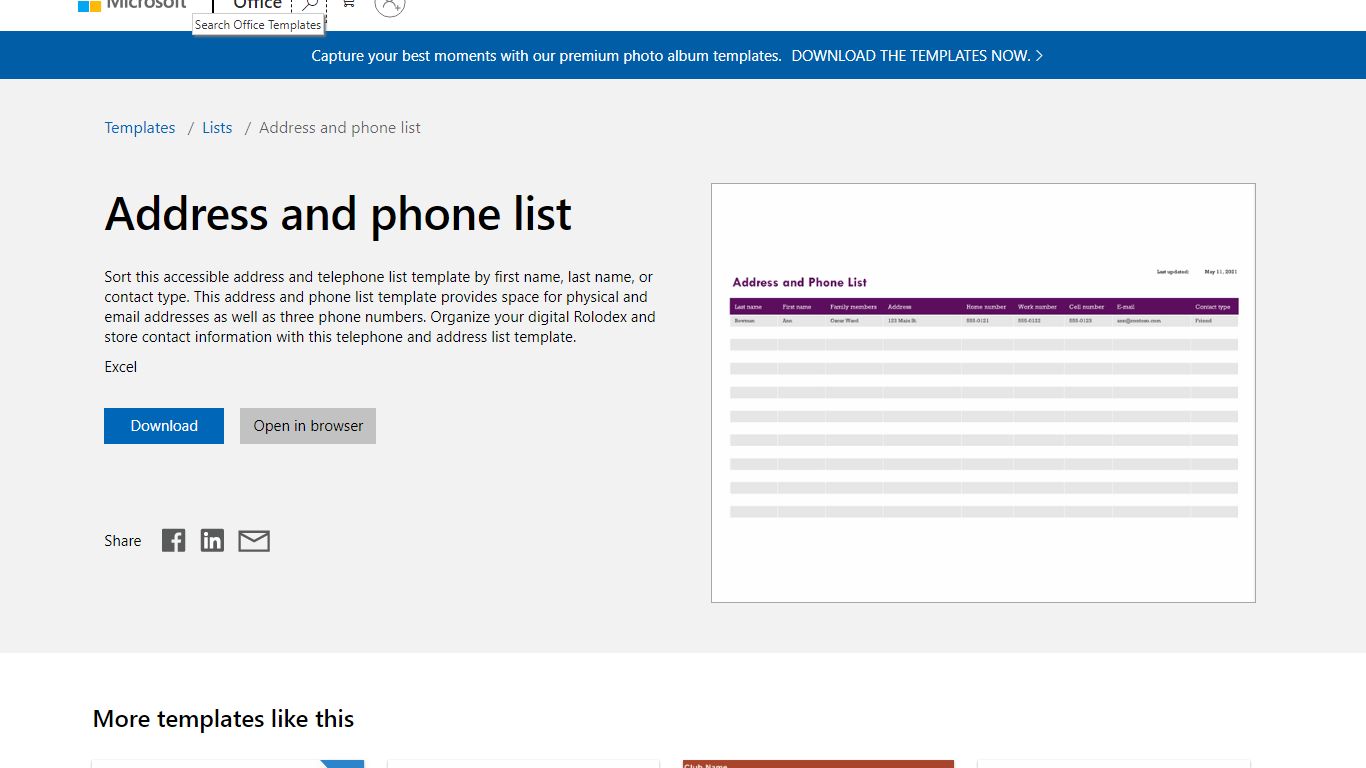 Address and phone list - templates.office.com